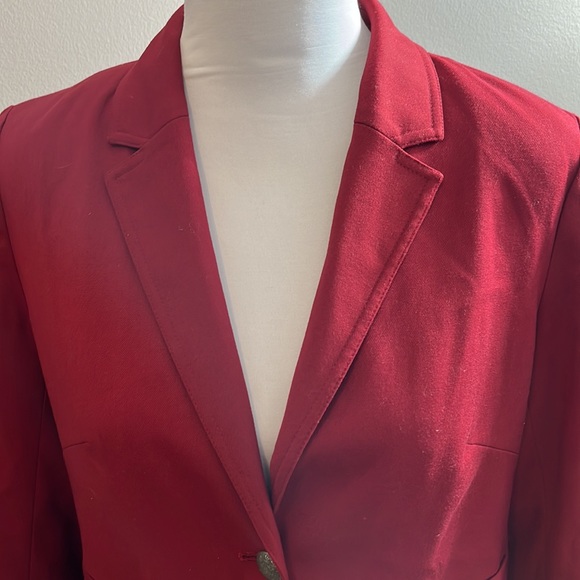 Banana Republic double button front blazer lined inside classic red 8P - Picture 2 of 15